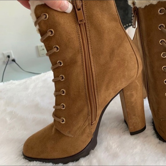 Aldo Chunky Heel Lace up Boot - Picture 3 of 5